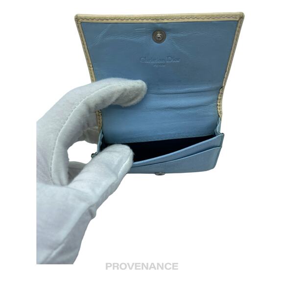 🔴  Dior Compact Wallet - Powder Blue 1 Oblique Trotter - Picture 5 of 8
